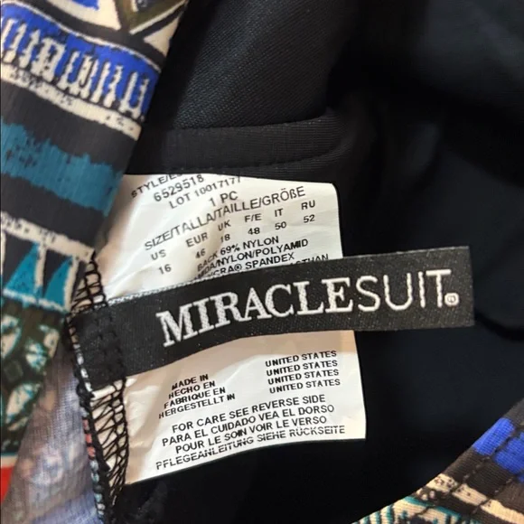 NWT Miraclesuit Multicolor Patterned One Piece - Picture 6 of 7